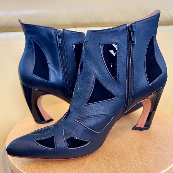 John Fluevog Shoes - John Fluevog Twist Waltz Geometric Booties